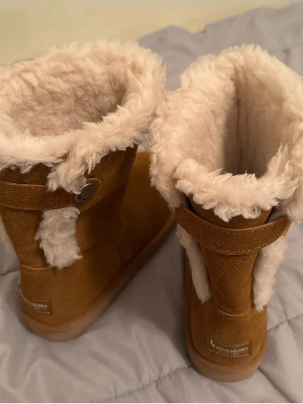 Koolaburra by UGG Suede Button Short Boots - Jordina-Chestnut US Size 10